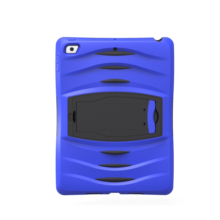 Rugged Impact Resistant Kickstand PC + Silicone Tablet Cover with Kickstand for iPad 9.7-inch (2017) - Dark Blue-10