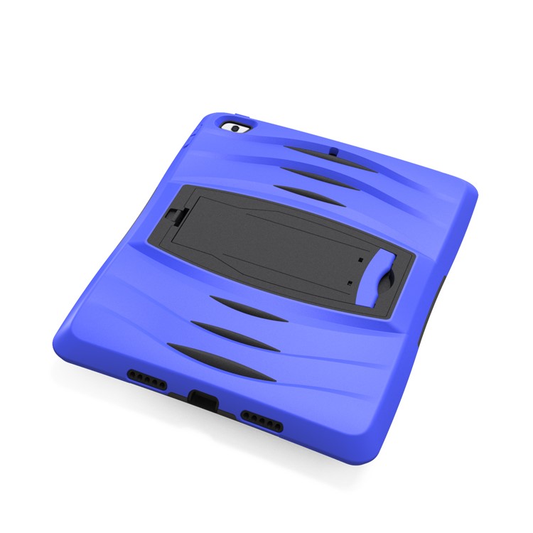 Rugged Impact Resistant Kickstand PC + Silicone Tablet Cover with Kickstand for iPad 9.7-inch (2017) - Dark Blue-6