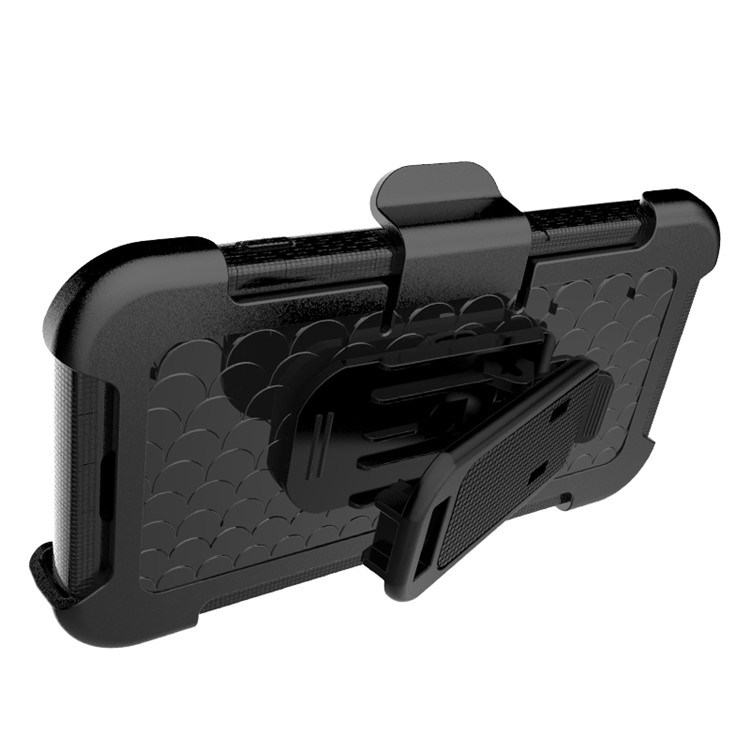 Heavy Duty Silicone + PC Hybrid Case with Belt Clip and Ring Kickstand for iPhone 7 Plus 5.5 inch - Black-9