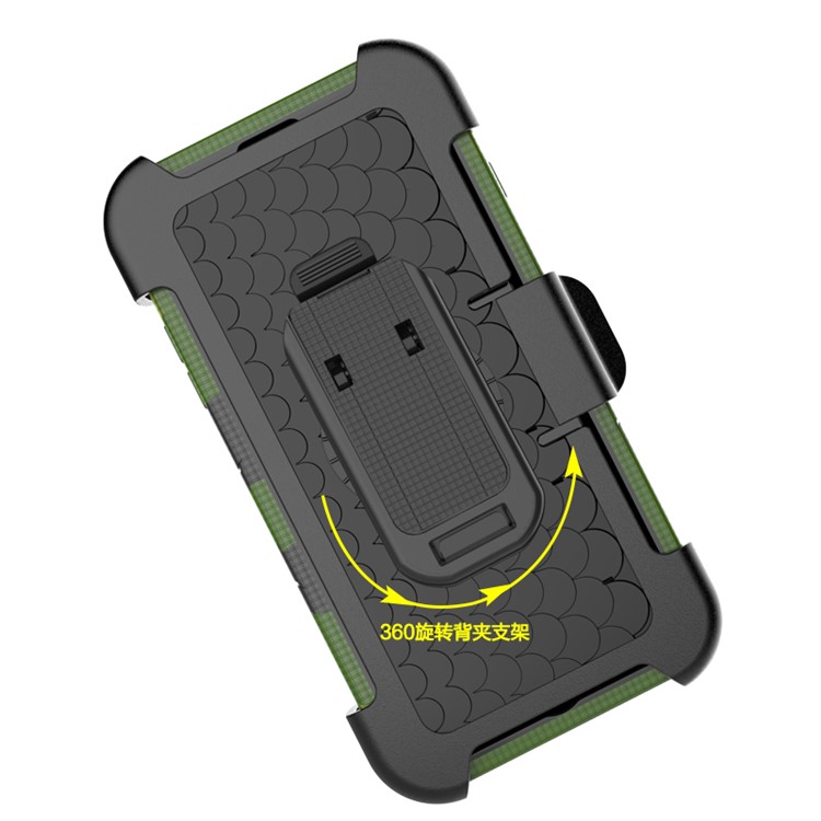 Heavy Duty Silicone + PC Combo Mobile Casing with Belt Clip and Ring Kickstand for iPhone 7 Plus 5.5 inch - Camouflage-2