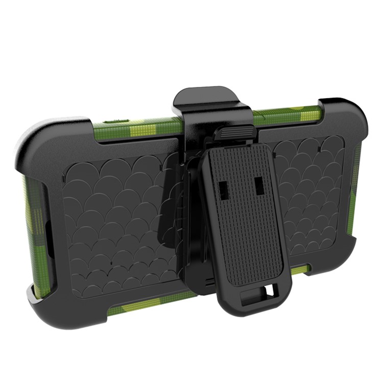 Heavy Duty Silicone + PC Combo Mobile Casing with Belt Clip and Ring Kickstand for iPhone 7 Plus 5.5 inch - Camouflage-5