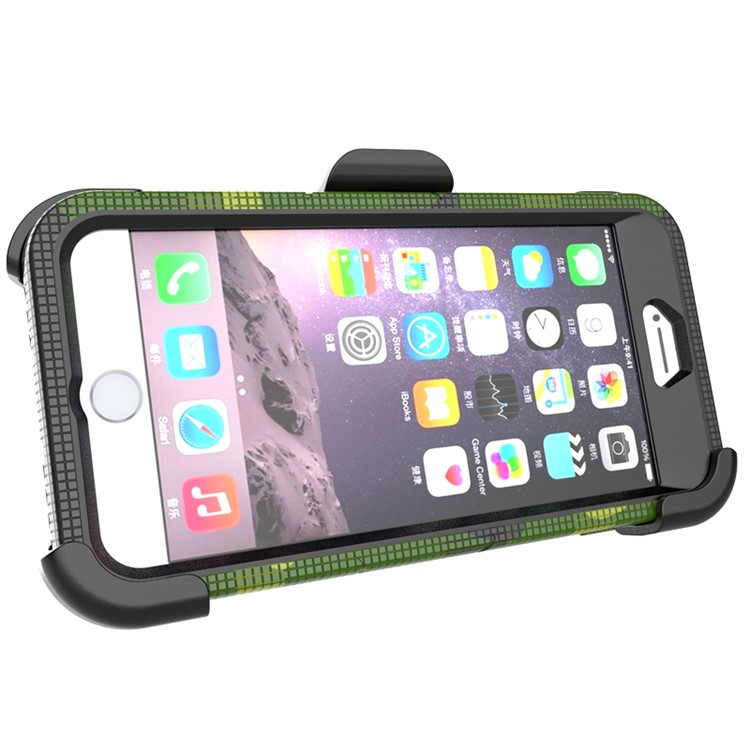 Heavy Duty Silicone + PC Combo Mobile Casing with Belt Clip and Ring Kickstand for iPhone 7 Plus 5.5 inch - Camouflage-6