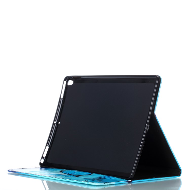 Pattern Printing Leather Protective Casing with Stand for iPad Air 10.5 (2019) / Pro 10.5-inch (2017) - Blue Butterfly-4