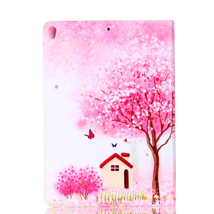 Pattern Printing Leather Phone Casing with Stand for iPad Air 10.5 (2019) / Pro 10.5-inch (2017) - Tree and House-2