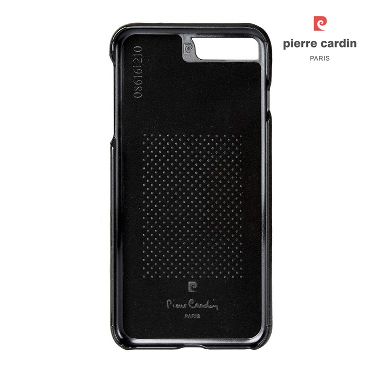 PIERRE CARDIN PCL-P29 Stitched Genuine Leather Coated Hard PC Case for iPhone 7 Plus 5.5 inch - Black-4