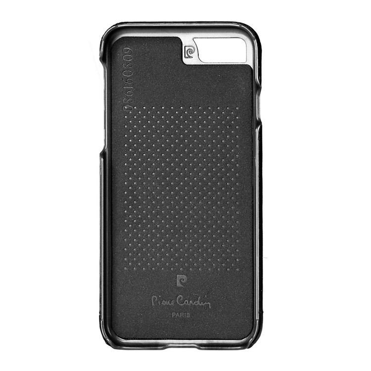 PIERRE CARDIN PCL-P29 Stitched Genuine Leather Coated Hard PC Back Case for iPhone 7 4.7 inch - Black-4
