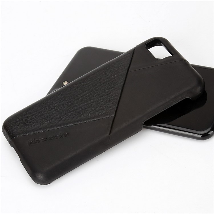 PIERRE CARDIN PCL-P29 Stitched Genuine Leather Coated Hard PC Back Case for iPhone 7 4.7 inch - Black-5