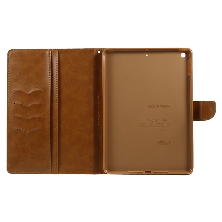 MERCURY GOOSPERY Canvas Leather Wallet Case Stand for iPad 9.7-inch (2017) - Grey-12
