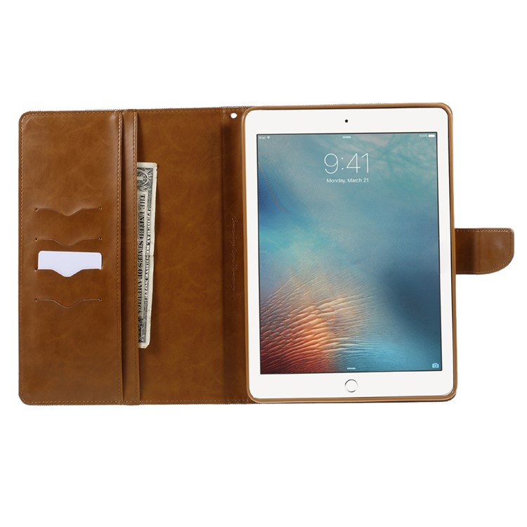 MERCURY GOOSPERY Canvas Leather Wallet Case Stand for iPad 9.7-inch (2017) - Grey-7