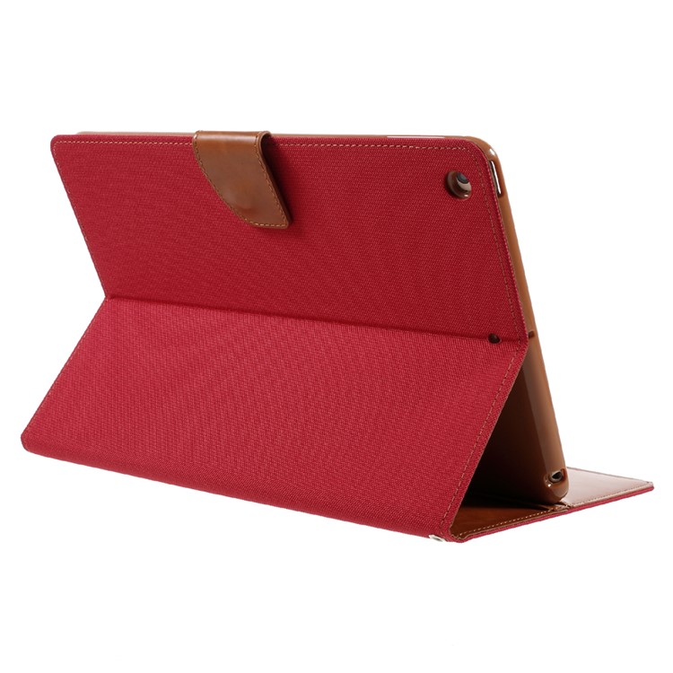 MERCURY GOOSPERY Portefeuille en toile étui en cuir pour iPad 9.7 pouces (2017) - Rouge-5