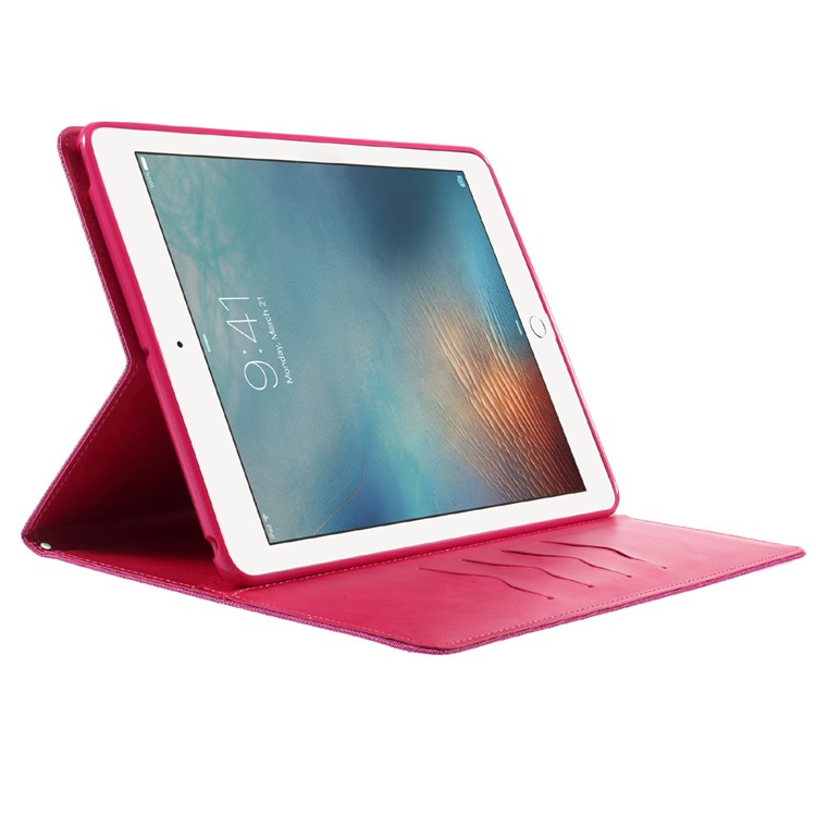 MERCURY GOOSPERY Canvas Wallet Stand Leather Shell for iPad 9.7 (2018) / 9.7 (2017) - Rose-4