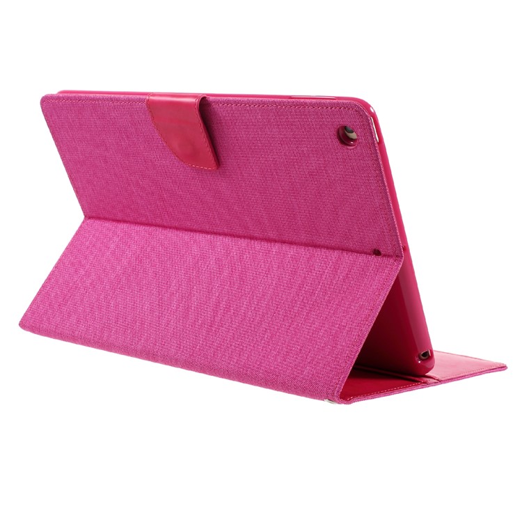 MERCURY GOOSPERY Canvas Wallet Stand Leather Shell for iPad 9.7 (2018) / 9.7 (2017) - Rose-5