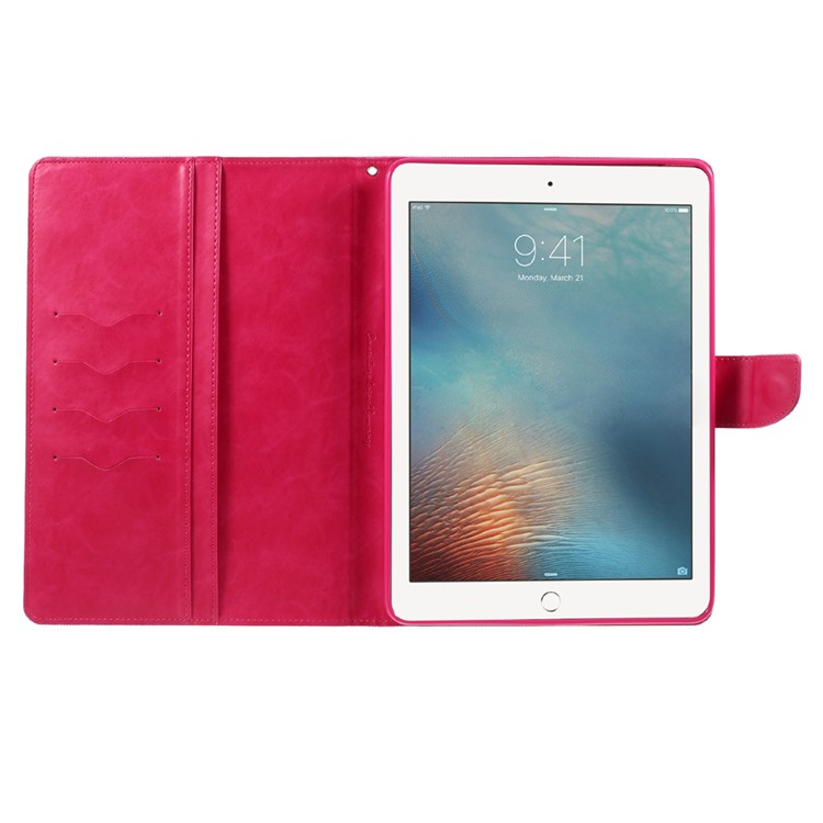 MERCURY GOOSPERY Canvas Wallet Stand Leather Shell for iPad 9.7 (2018) / 9.7 (2017) - Rose-6
