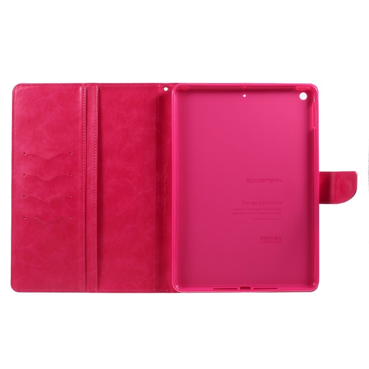 MERCURY GOOSPERY Canvas Wallet Stand Leather Shell for iPad 9.7 (2018) / 9.7 (2017) - Rose-7