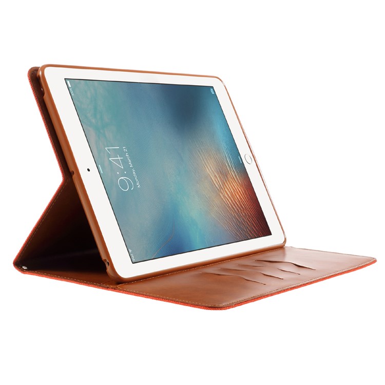 MERCURY GOOSPERY Copertina in cuoio per tela di canapa per iPad 9.7-pollice(2017) - arancia-4