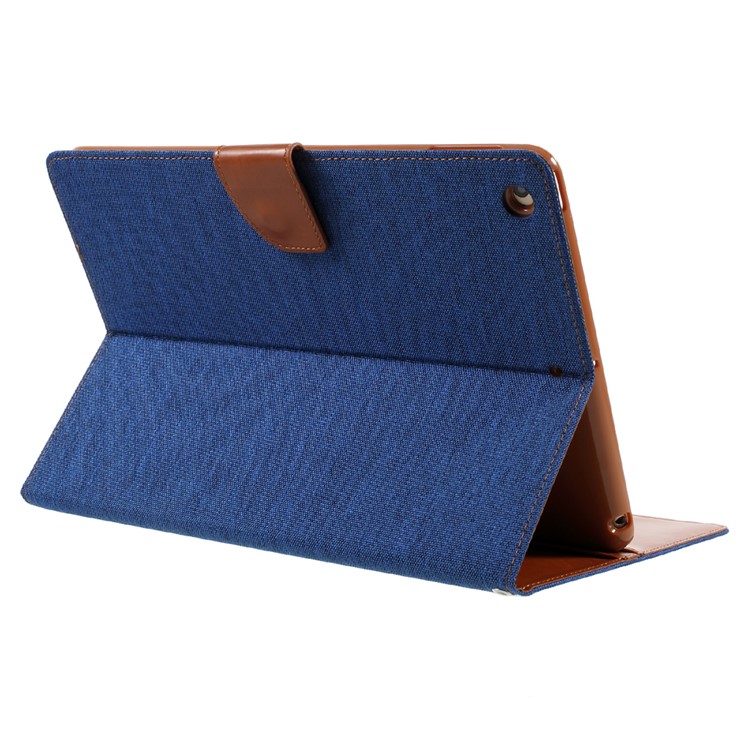 MERCURY GOOSPERY Canvas Leather Wallet Tablet Case for iPad 9.7 (2018) / 9.7 (2017) - Light Blue-5