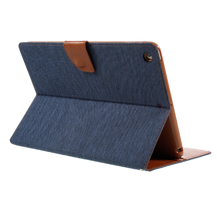 MERCURY GOOSPERY Canvas Leather Case Accessory for iPad 9.7 (2018) / 9.7 (2017) - Dark Blue-5