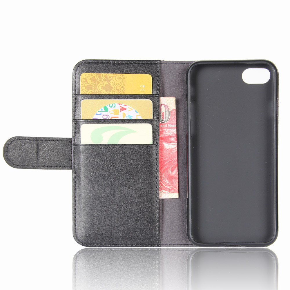 Genuine Split Leather Wallet Phone Protective Cover com suporte para iPhone 8 / 7 4.7 polegadas - negro-4