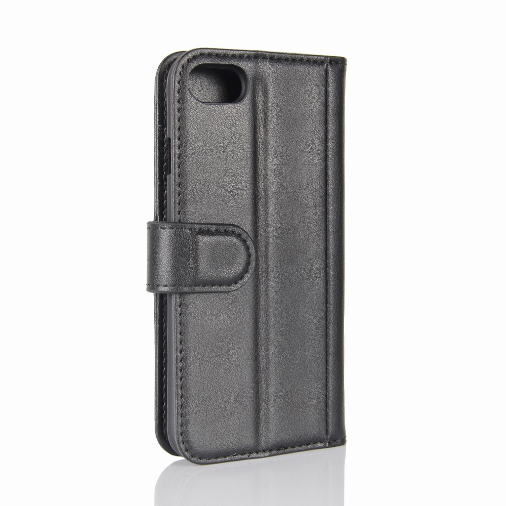 Véritable Couverture de Protection du Téléphone en Cuir Divisé Avec Support Pour Iphone SE (2020) / SE (2022) / 8/7 4,7 Pouces - le Noir