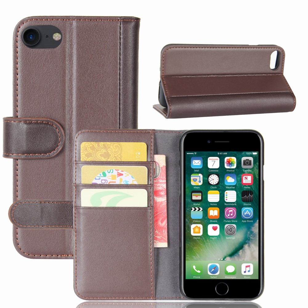 Genuine split leather wallet phone casing