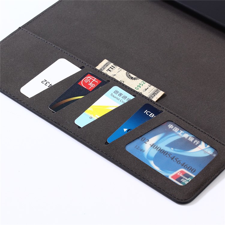 Wood Texture Magnetic Leather Wallet Stand Case for iPad 9.7 (2017) - Black-8