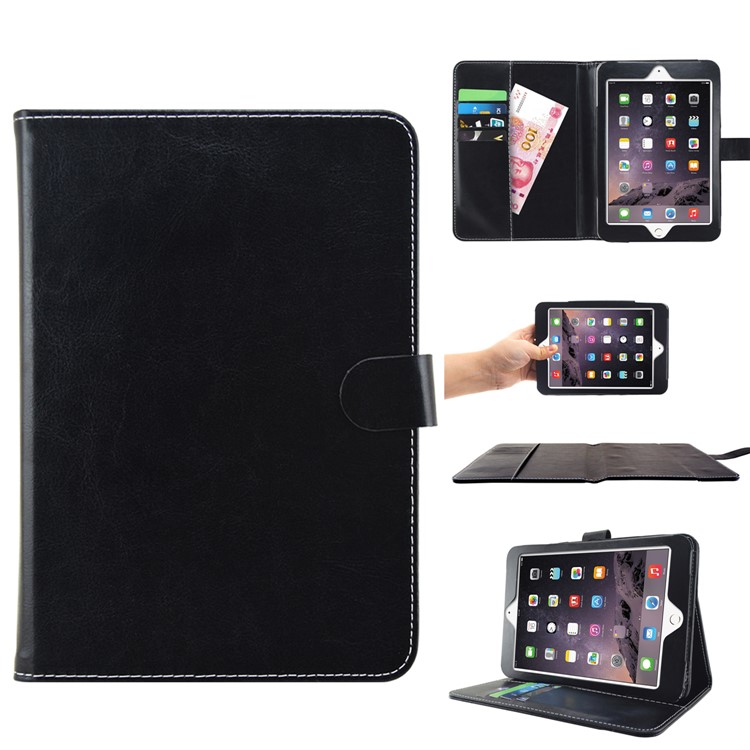 Detachable Wallet Leather Stand Flip Case for iPad 9.7-inch (2017) - Black-1