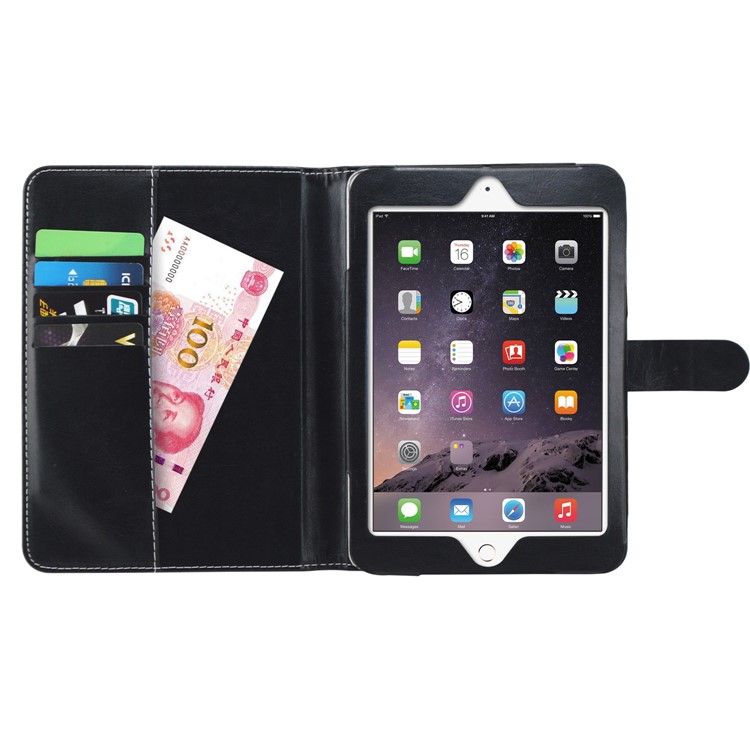 Detachable Wallet Leather Stand Flip Case for iPad 9.7-inch (2017) - Black-4