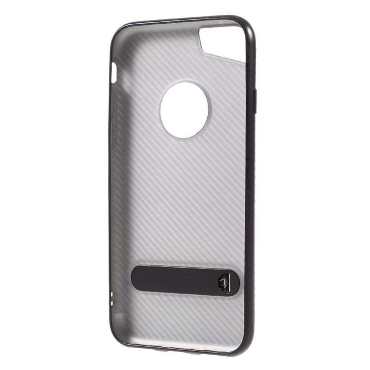 J-CASE Carbon Fiber Texture Kickstand TPU Phone Case for iPhone 6S/6 4.7 inch - Black-8