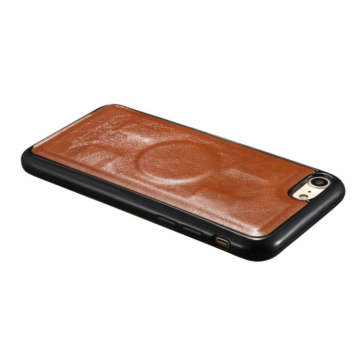 DG.MING Microfiber Genuine Leather Mobile Cover + Detachable Back Case for iPhone 8 / 7 4.7 inch - Brown-17