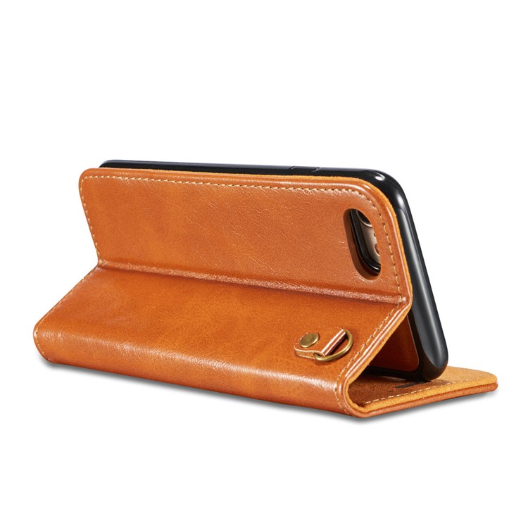 DG.MING Microfiber Genuine Leather Mobile Cover + Detachable Back Case for iPhone 8 / 7 4.7 inch - Brown-9