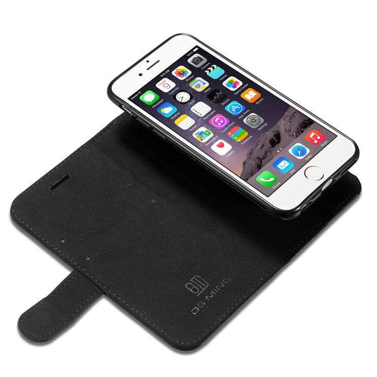DG.MING Detachable 2-in-1 Magnetic TPU + Genuine Leather Case for iPhone 6s Plus / 6 Plus - Black-11