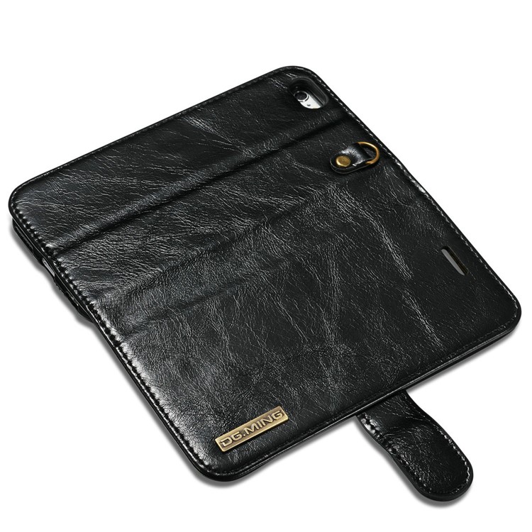 DG.MING Detachable 2-in-1 Magnetic TPU + Genuine Leather Case for iPhone 6s Plus / 6 Plus - Black-12