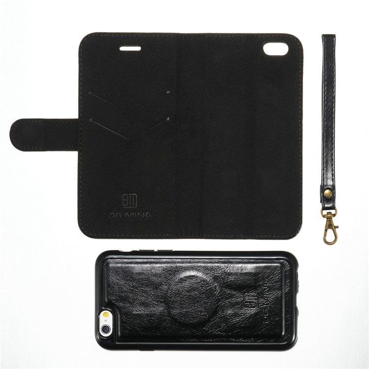 DG.MING Detachable 2-in-1 Magnetic TPU + Genuine Leather Case for iPhone 6s Plus / 6 Plus - Black-14