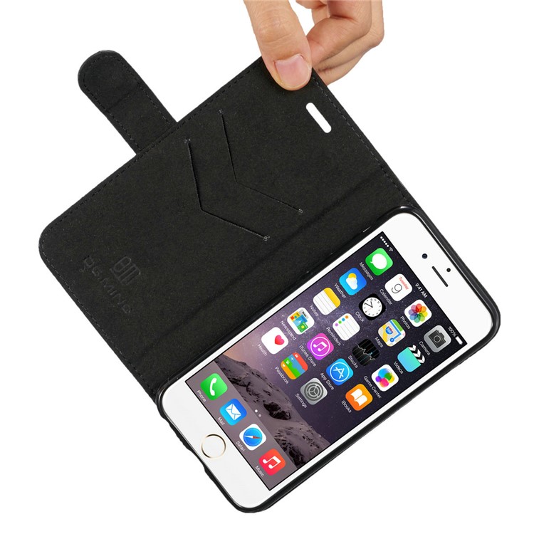 DG.MING Detachable 2-in-1 Magnetic TPU + Genuine Leather Case for iPhone 6s Plus / 6 Plus - Black-15
