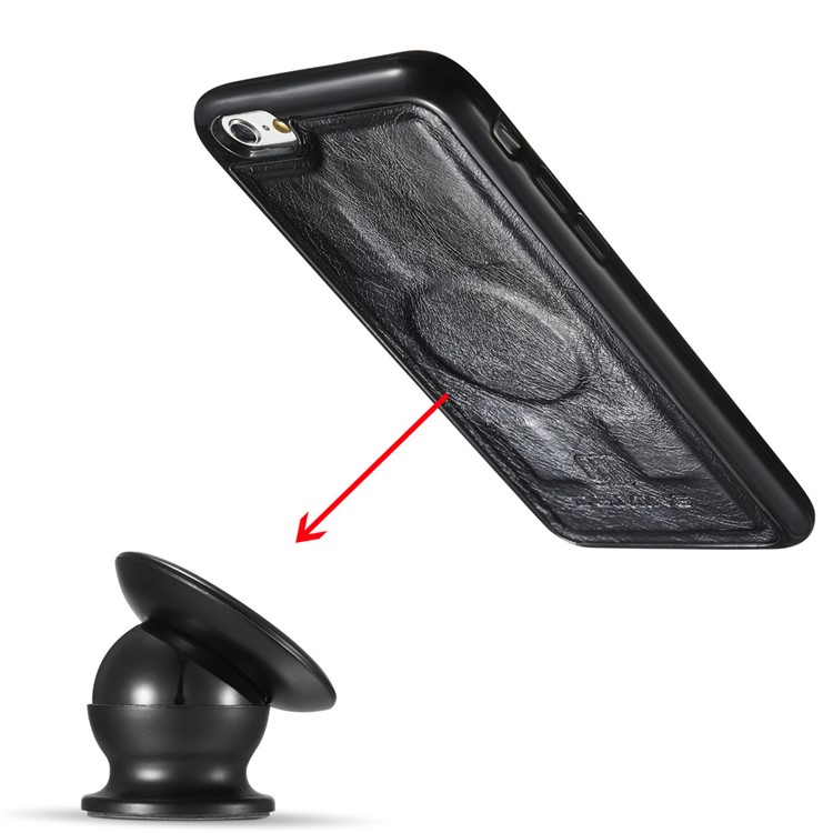 DG.MING Detachable 2-in-1 Magnetic TPU + Genuine Leather Case for iPhone 6s Plus / 6 Plus - Black-17