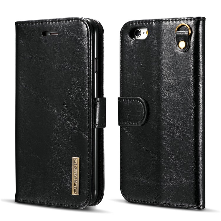 DG.MING Detachable 2-in-1 Magnetic TPU + Genuine Leather Case for iPhone 6s Plus / 6 Plus - Black-2