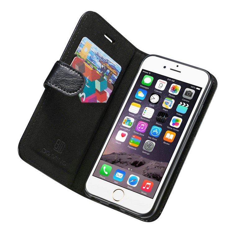 DG.MING Detachable 2-in-1 Magnetic TPU + Genuine Leather Case for iPhone 6s Plus / 6 Plus - Black-7
