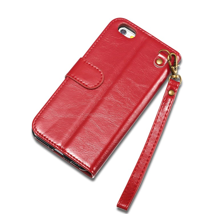 DG.MING Detachable 2-in-1 Magnetic TPU + Genuine Leather Cover for iPhone 6s Plus / 6 Plus - Red-10