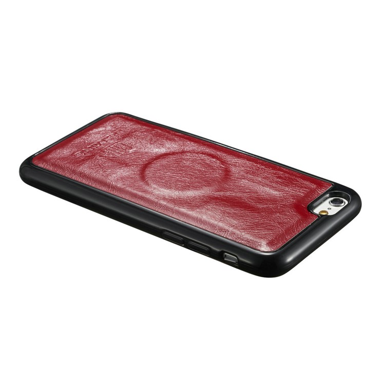 DG.MING Detachable 2-in-1 Magnetic TPU + Genuine Leather Cover for iPhone 6s Plus / 6 Plus - Red-16