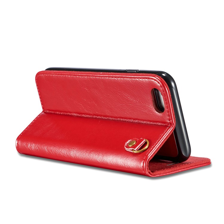 DG.MING Detachable 2-in-1 Magnetic TPU + Genuine Leather Cover for iPhone 6s Plus / 6 Plus - Red-9