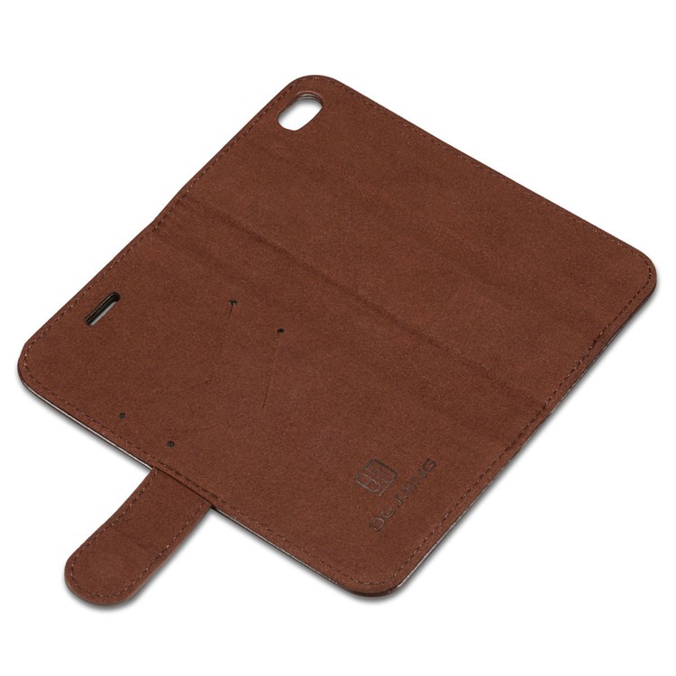 DG.MING Detachable 2-in-1 Inner TPU + Genuine Leather Stand Case for iPhone 6s Plus / 6 Plus - Coffee-13