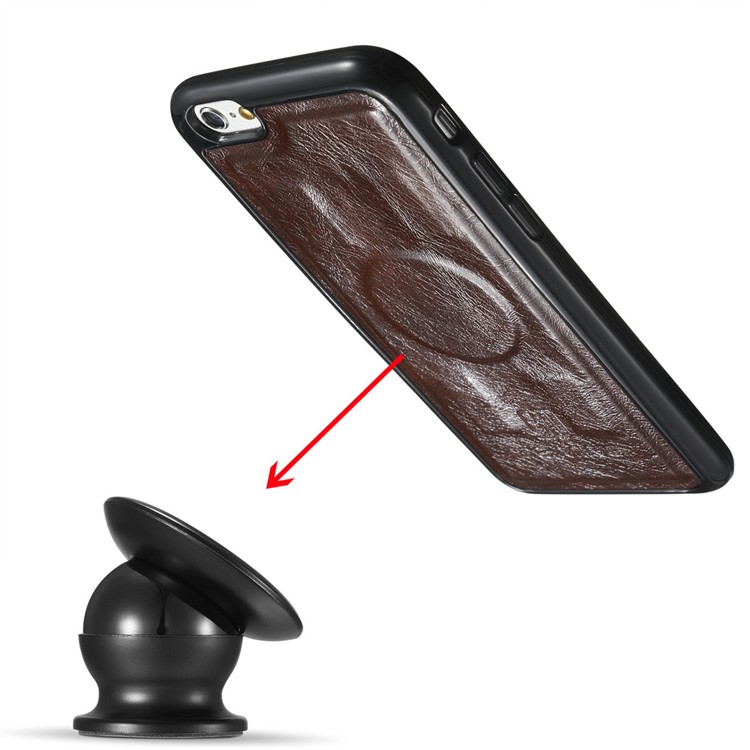 DG.MING Detachable 2-in-1 Inner TPU + Genuine Leather Stand Case for iPhone 6s Plus / 6 Plus - Coffee-17