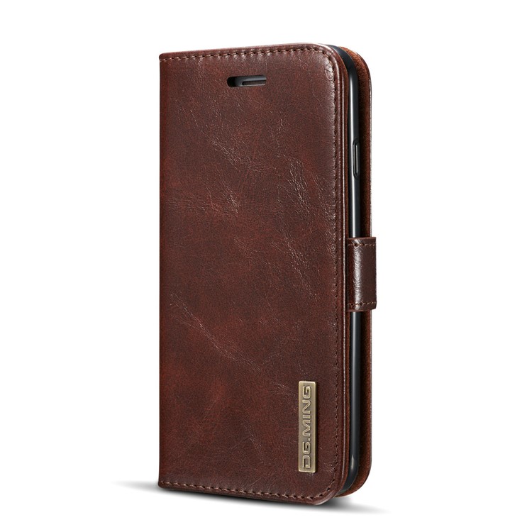 DG.MING Detachable 2-in-1 Inner TPU + Genuine Leather Stand Case for iPhone 6s Plus / 6 Plus - Coffee-3
