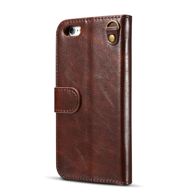 DG.MING Detachable 2-in-1 Inner TPU + Genuine Leather Stand Case for iPhone 6s Plus / 6 Plus - Coffee-4