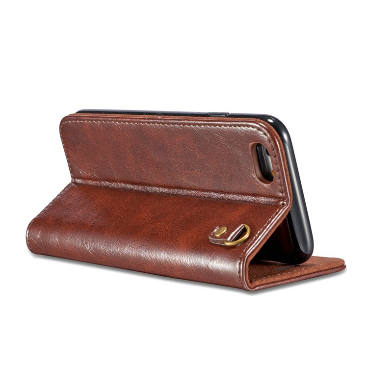 DG.MING Detachable 2-in-1 Inner TPU + Genuine Leather Stand Case for iPhone 6s Plus / 6 Plus - Coffee-9