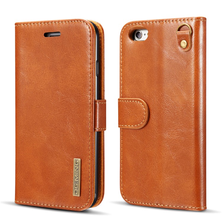 DG.MING Detachable 2-in-1 Genuine Leather Mobile Phone Case for iPhone 6s Plus / 6 Plus - Brown-2
