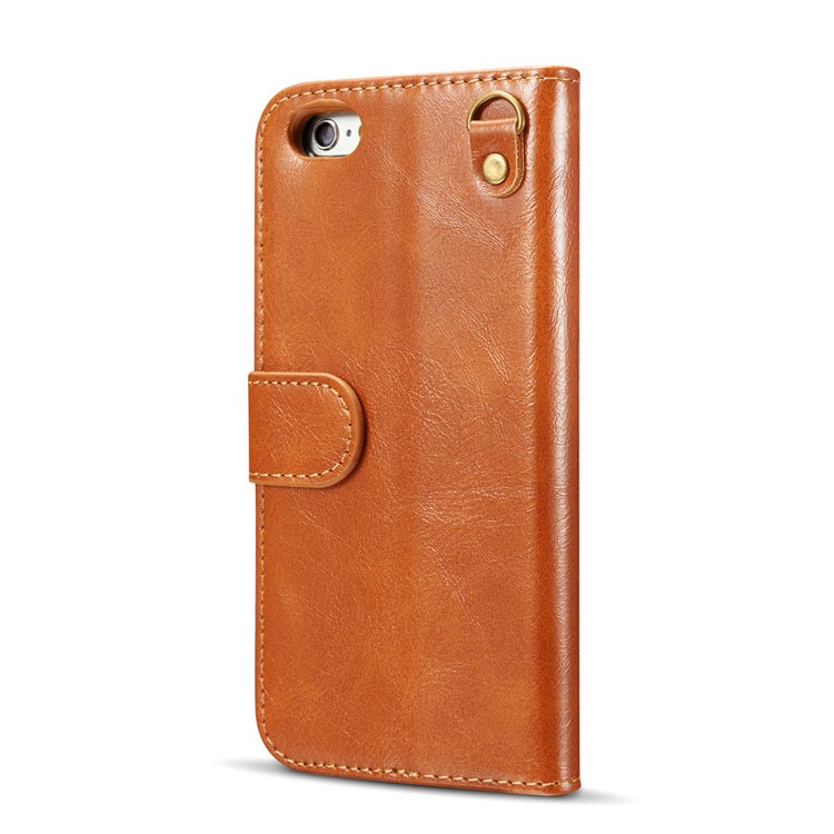 DG.MING Detachable 2-in-1 Genuine Leather Mobile Phone Case for iPhone 6s Plus / 6 Plus - Brown-4