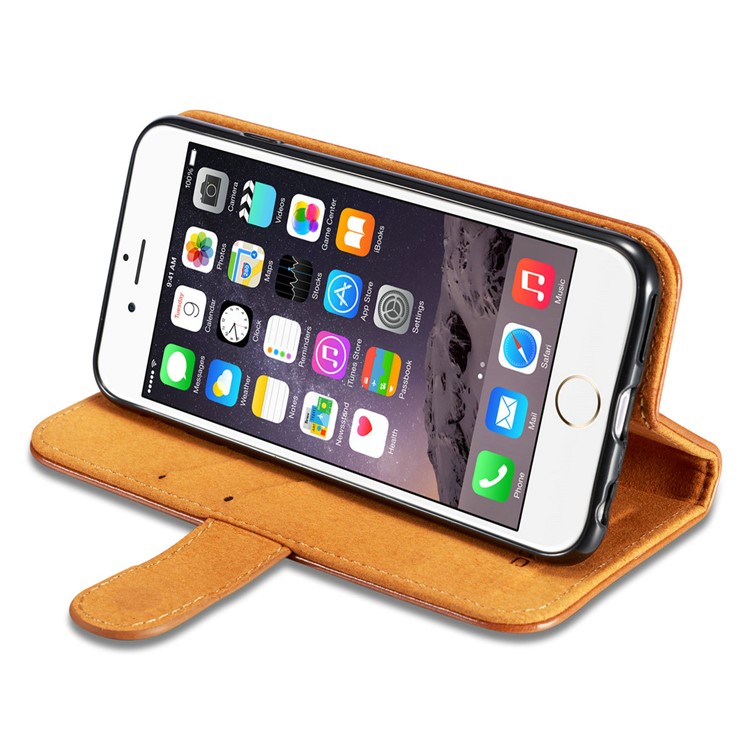 DG.MING Detachable 2-in-1 Genuine Leather Mobile Phone Case for iPhone 6s Plus / 6 Plus - Brown-8