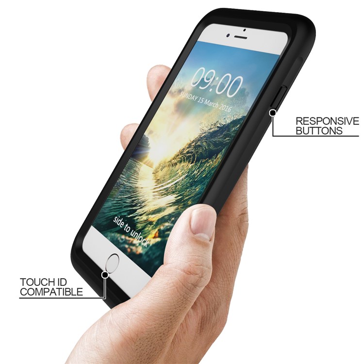3-Meter Underwater Waterproof PC+TPU Cover for iPhone 7 with Responsive Buttons - Black-2