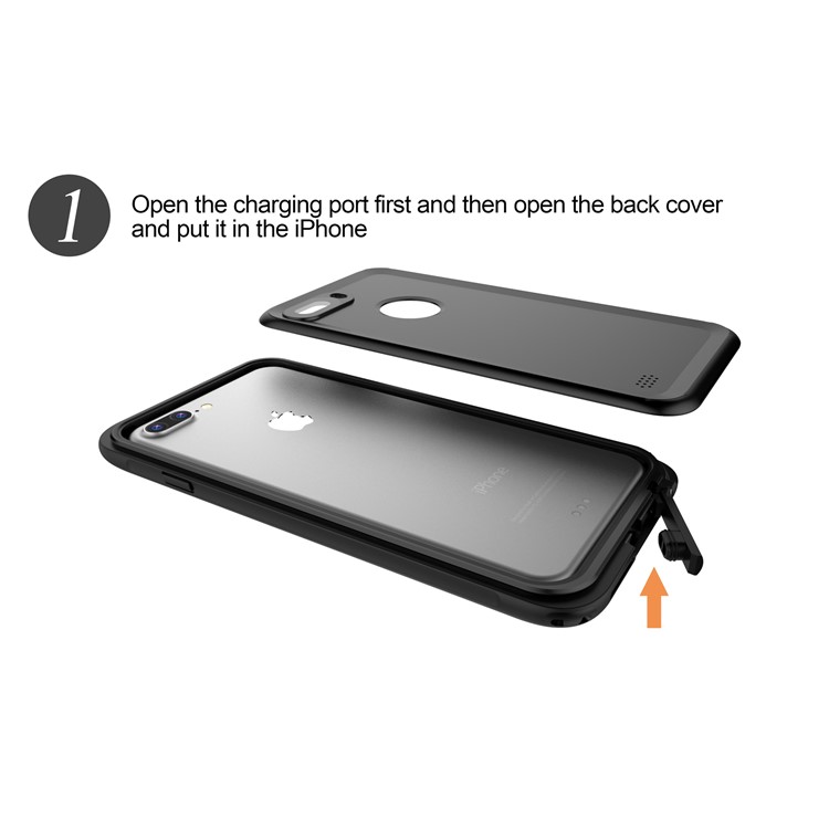 3-Meter Underwater Waterproof PC+TPU Cover for iPhone 7 with Responsive Buttons - Black-5